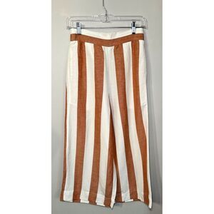 Madewell Womens Huston Pull On Wide Leg Crop Pants Sz‎ XS Linen Blend